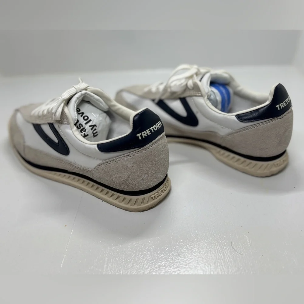 Tretorn Nylite Sneakers Women’s 8 White Gray Suede Leather Casual Retro Trainer - Picture 6 of 14